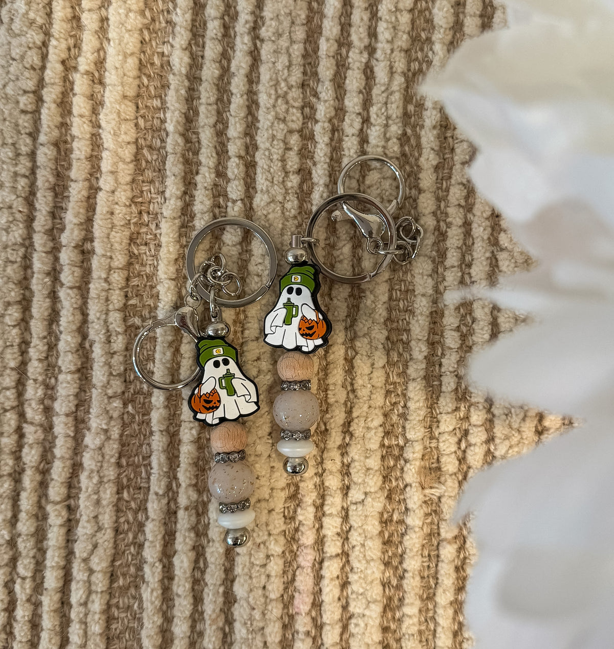 Beanie Ghost Bar Keychain