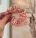 Orange Checkered Scrunchie