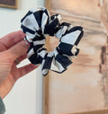 Black Checkered Scrunchie