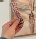 Mauve Checkered Scrunchie Keychain