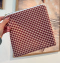 Red Flannel Zipper Pouch
