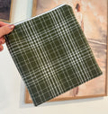 Green Flannel Zipper Pouch
