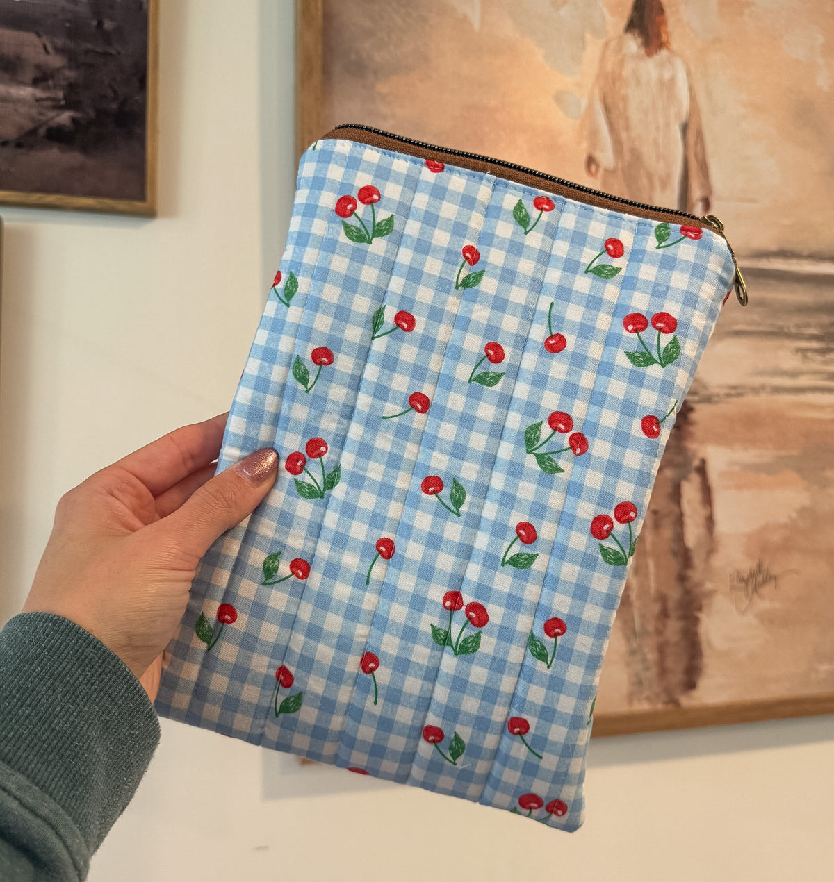 Cherries Gingham Quilted Everyday Essential