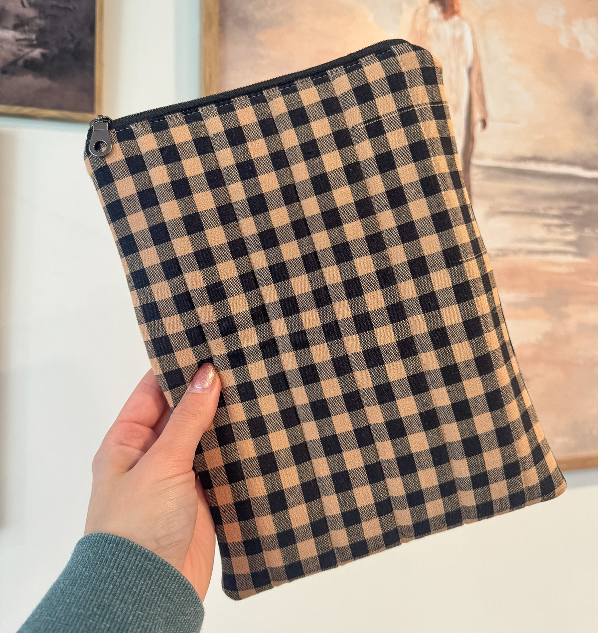 Black and Brown Flannel Quilted Everyday Essential