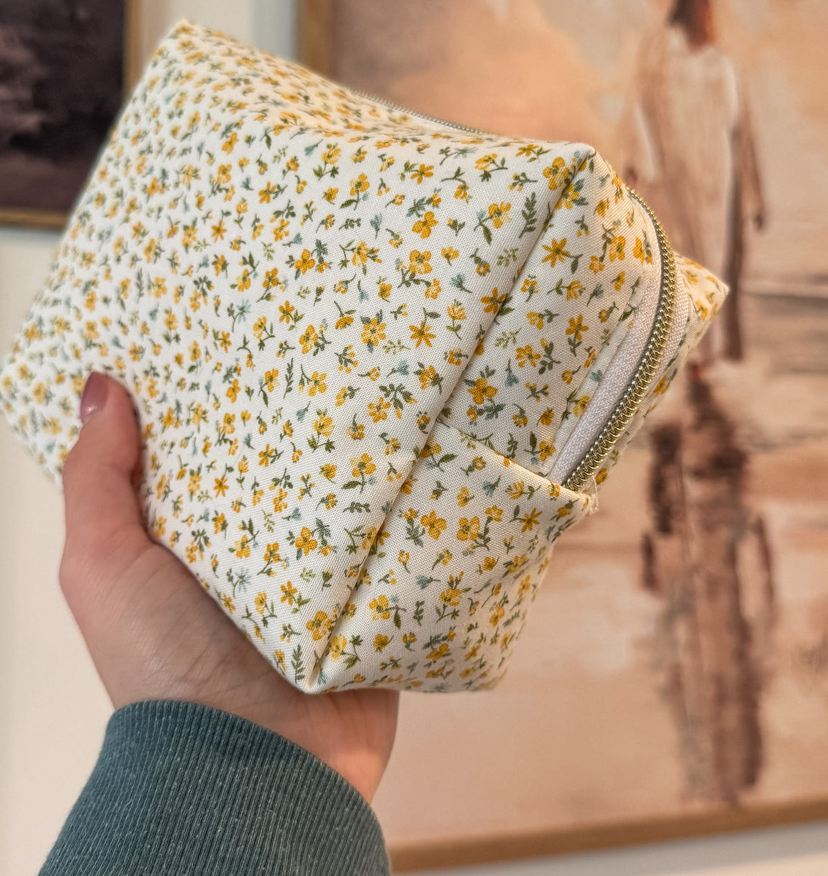 Yellow Floral Boxy Bag