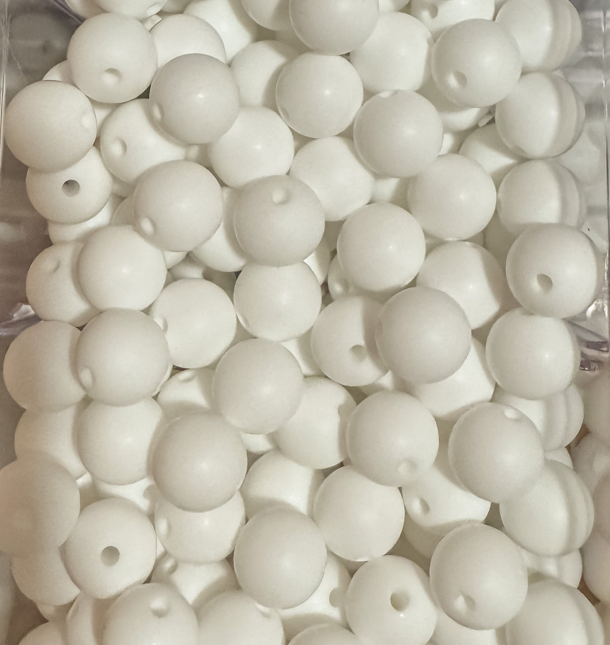 White 12mm Round Bead-SINGLE