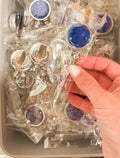 Deep Blue Glitter Badge Reels - Single