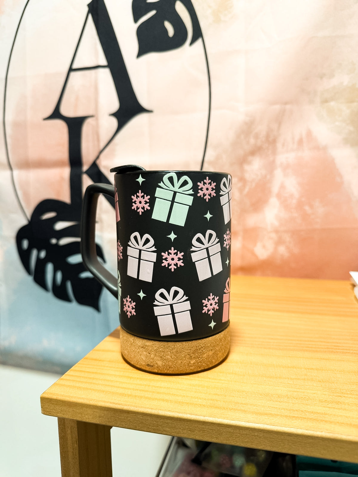 Pastel Presents Black Mug -IMPERFECT
