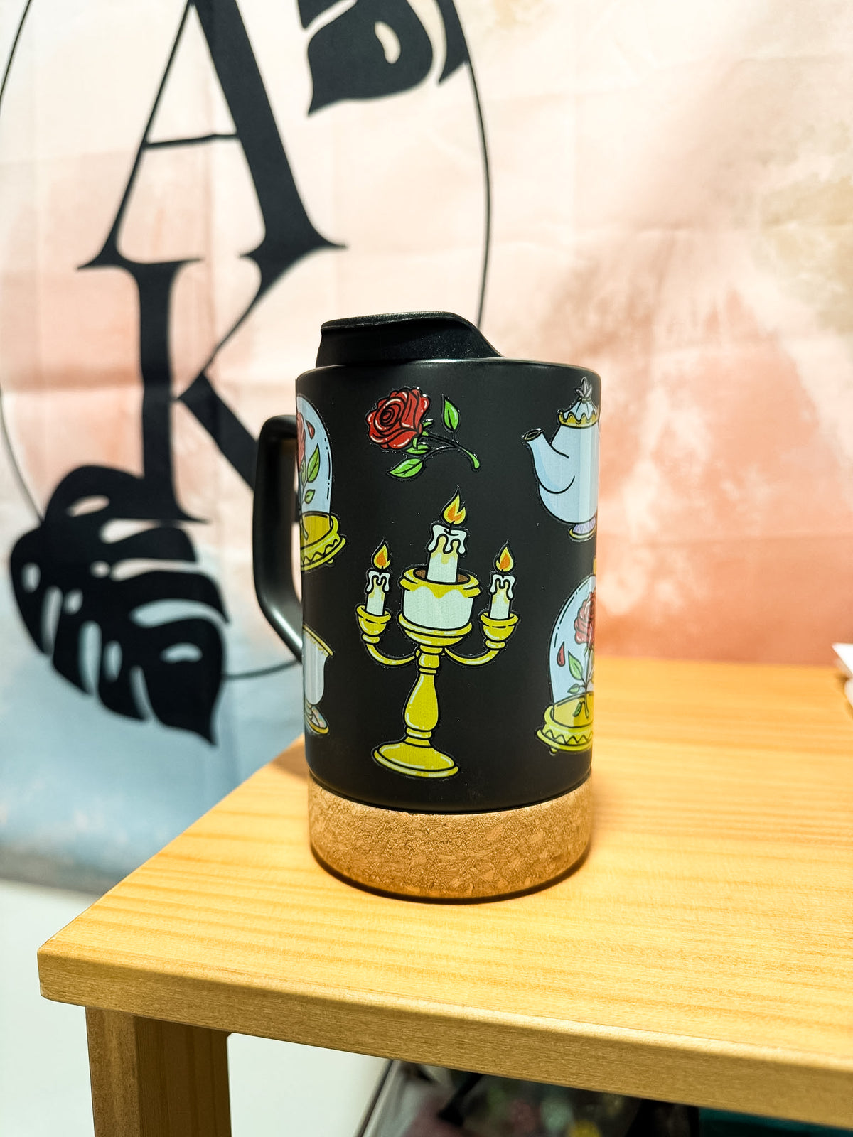 Be Our Guest Black Mug