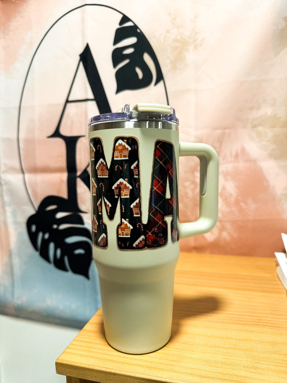 Beige Christmas MAMA Tumbler 30oz