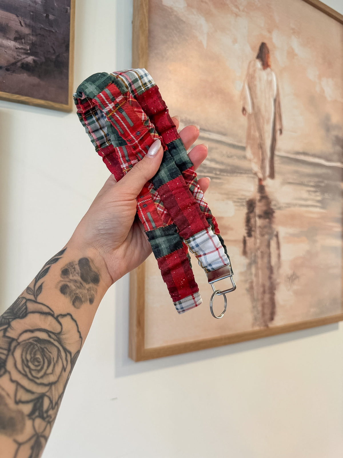 Christmas Patchwork Schrunchie Lanyard