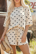 Black and White Polka Dot Short Set