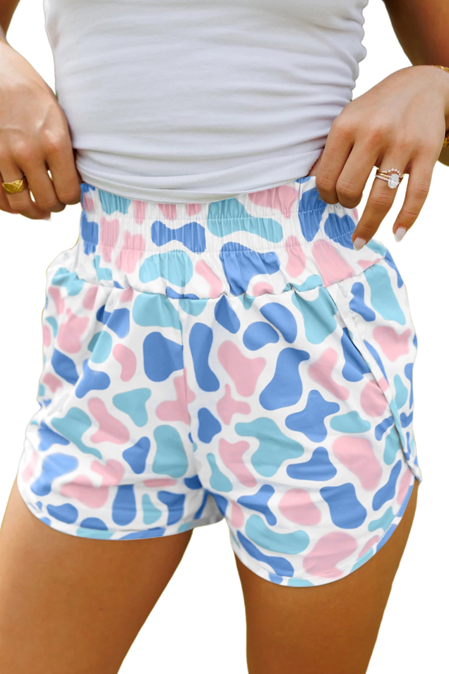 Colorful Cow Print Shorts