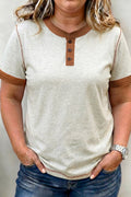 Brown Button Down Tee