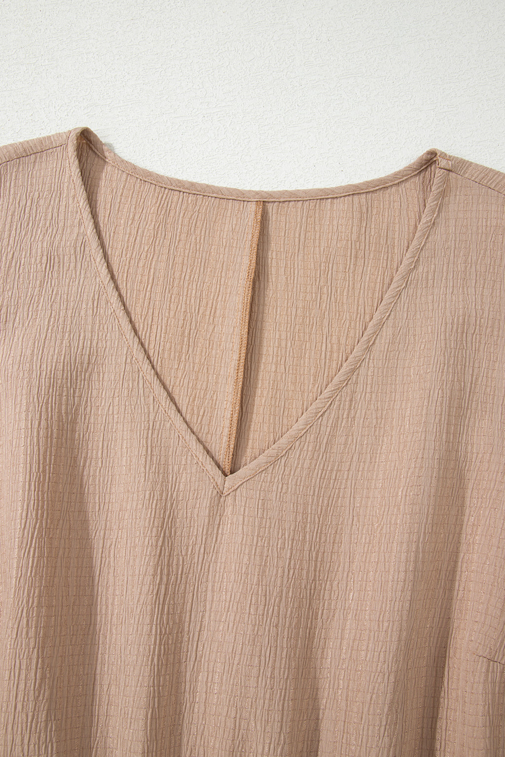 Dark Khaki Textured Ruffled Short Sleeve Dress-PLUS - FINAL SALE
