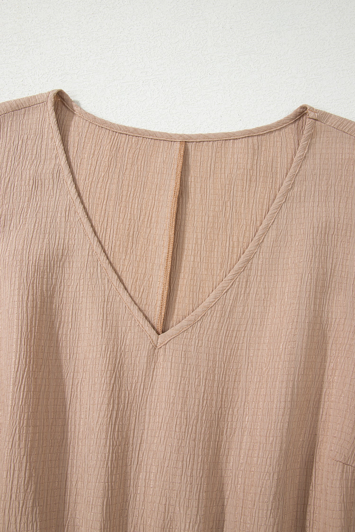 Dark Khaki Textured Ruffled Short Sleeve Dress-PLUS - FINAL SALE