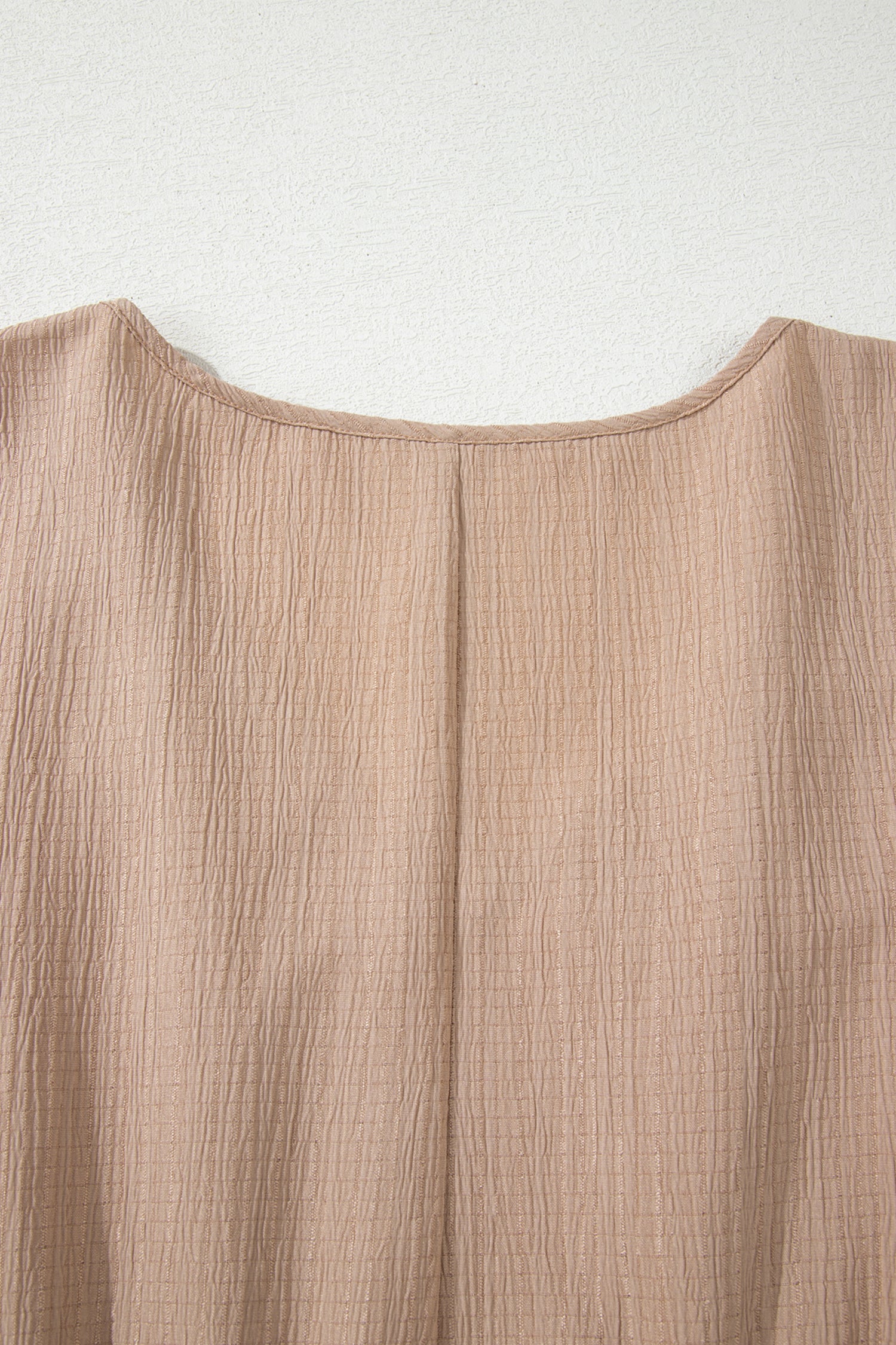 Dark Khaki Textured Ruffled Short Sleeve Dress-PLUS - FINAL SALE