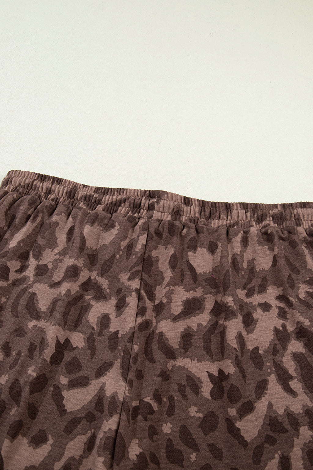 Brown Retro Leopard Print 2pcs Short Set-PLUS