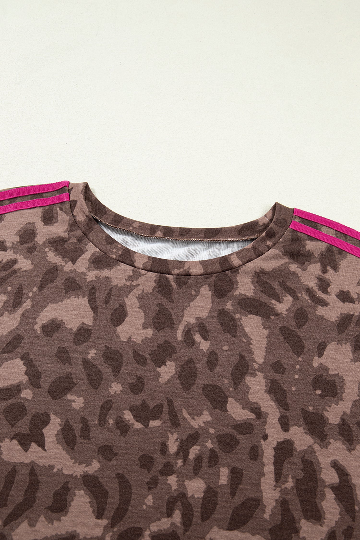 Brown Retro Leopard Print 2pcs Short Set-PLUS