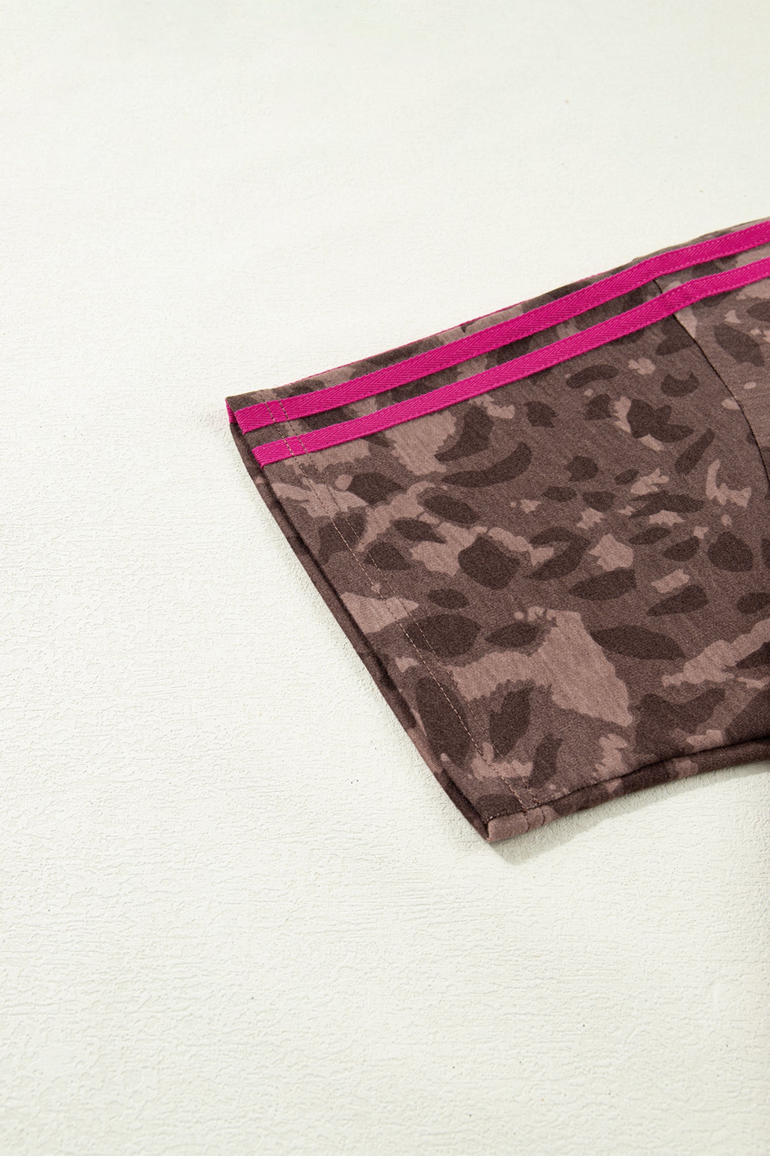Brown Retro Leopard Print 2pcs Short Set-PLUS