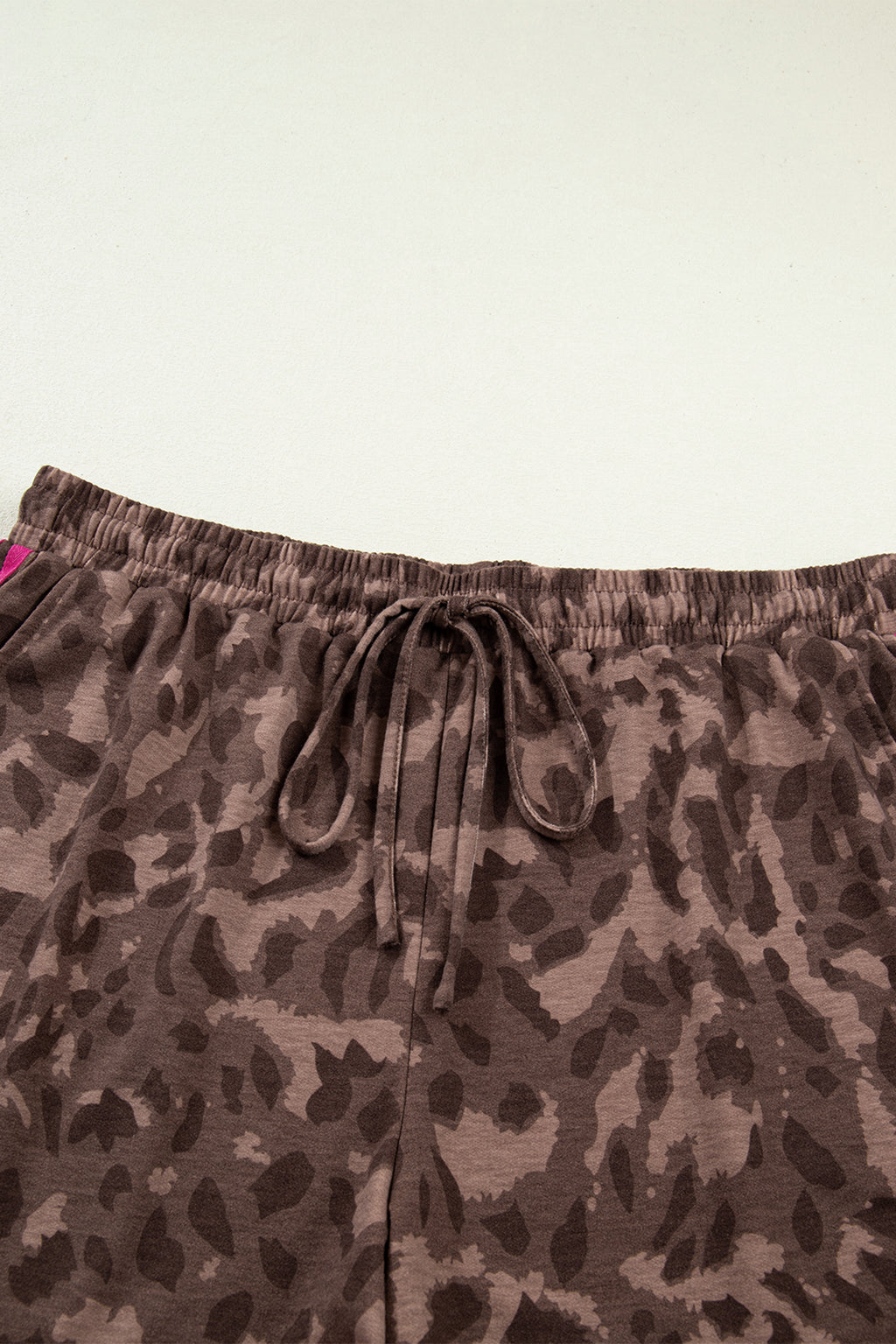 Brown Retro Leopard Print 2pcs Short Set-PLUS