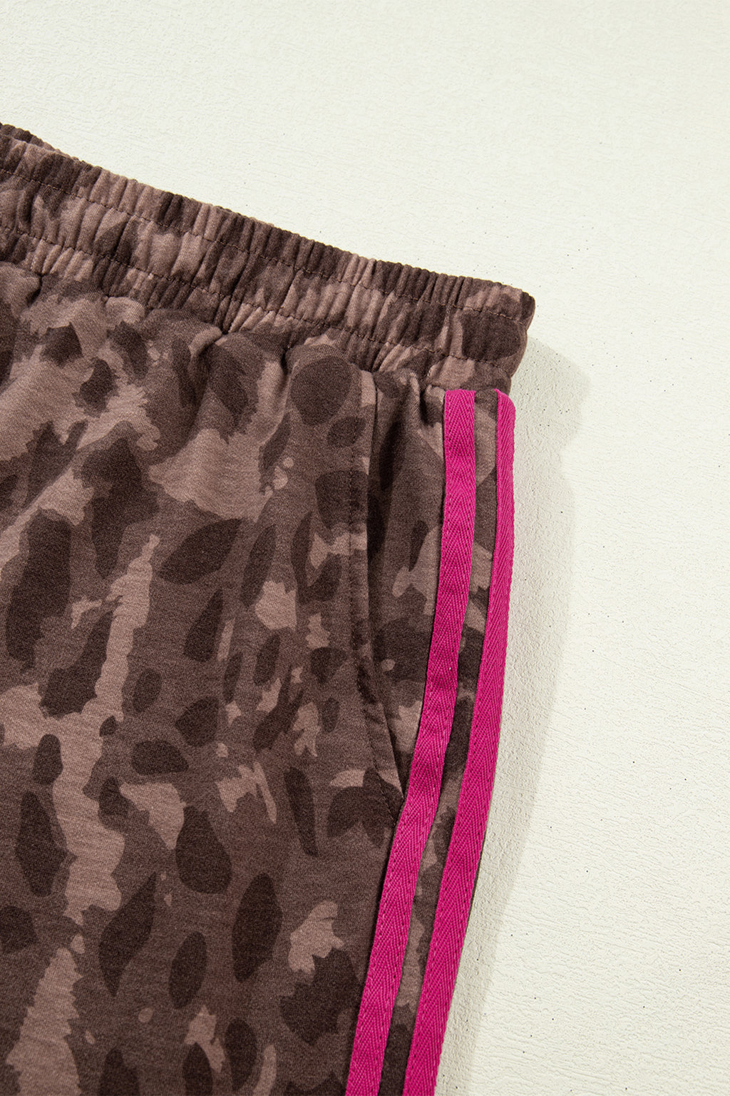 Brown Retro Leopard Print 2pcs Short Set-PLUS