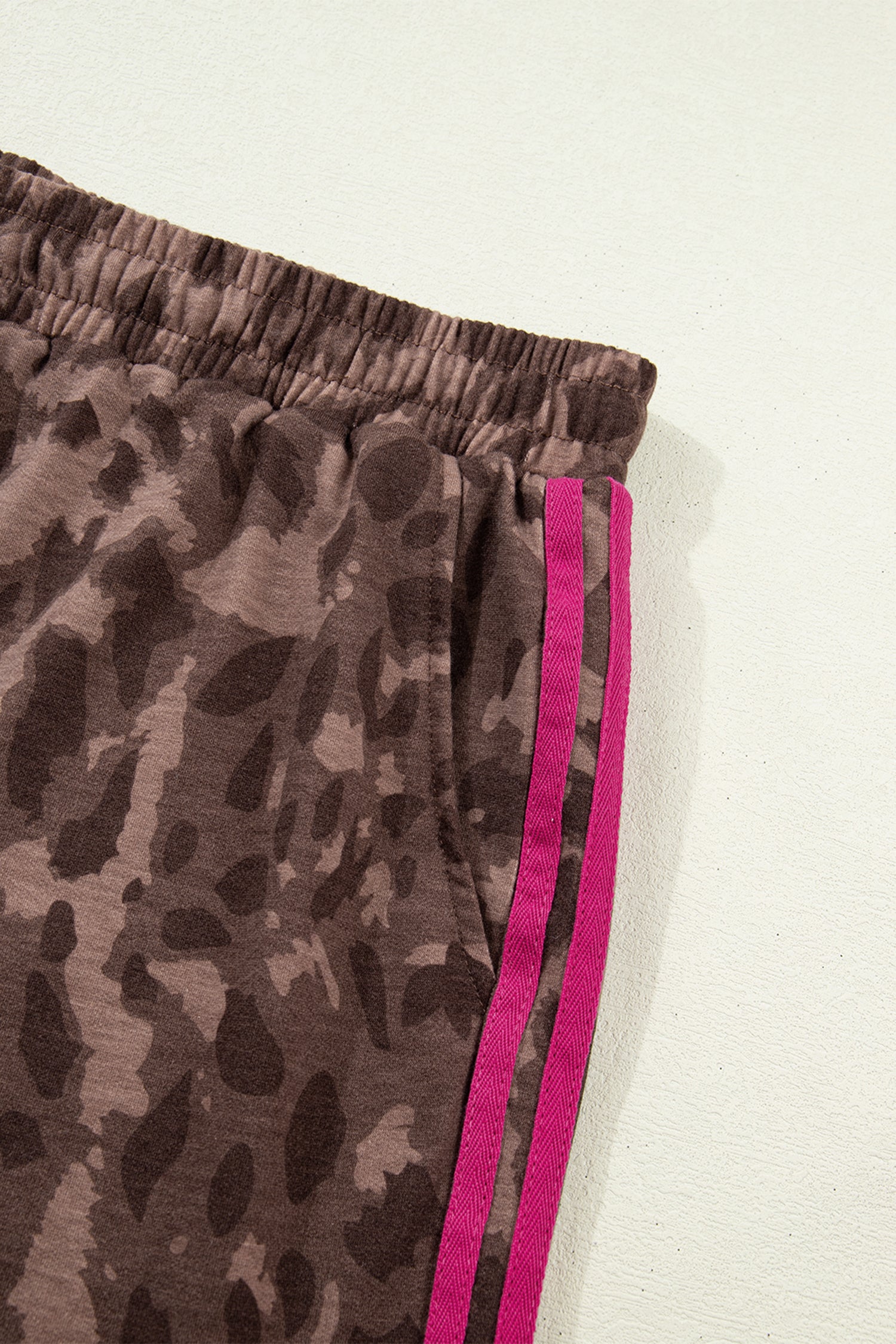 Brown Retro Leopard Print 2pcs Short Set-PLUS