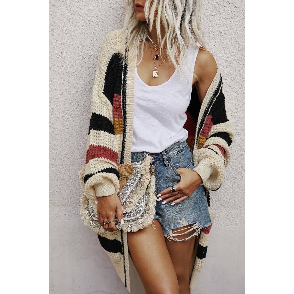 Color Blocked Cardigan