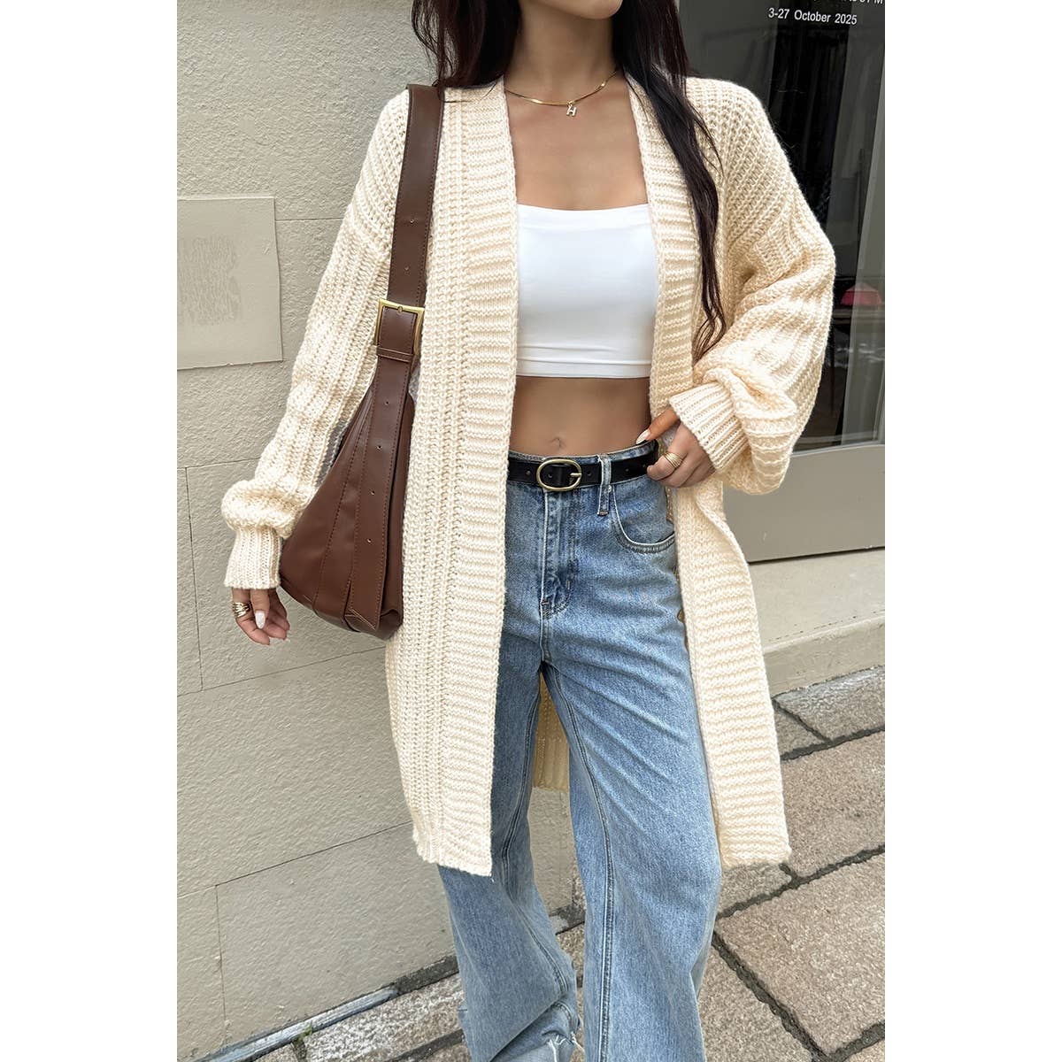 Solid Knitted Loose Long Body Cardigan