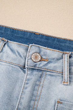 Beau Blue Light Wash High Rise Denim Shorts